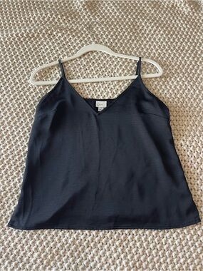 a new day Black Satin V-Neck Slip Tank